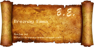 Breznay Emma névjegykártya